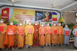 Hòa thượng Thích Thiện Tâm trao quyết định chuẩn y nhân sự Ban Trị sự Phật giáo quận Gò Vấp nhiệm kỳ 2021-2026