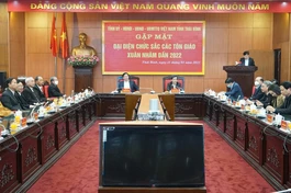 Quang cảnh buổi gặp mặt đại diện chức sắc các tôn giáo trên địa bàn tỉnh Thái Bình