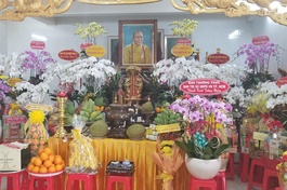 Di ảnh cố Hòa thượng Nhựt Minh tại tổ đình Linh Sơn (quận 1, TP.HCM)