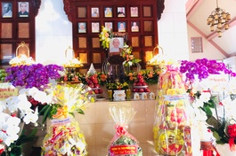 Di ảnh cố Ni trưởng Thích nữ Tuệ Như được tôn trí tại tổ đường chùa Vĩnh Phong