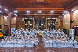 Khóa tu "Trái tim của Bụt" tại chùa Diệu Pháp với sự tham dự của hơn 600 ban trẻ