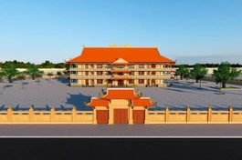 Phối cảnh tống thể Trụ sở Ban Trị sự Phật giáo tỉnh Sóc Trăng 