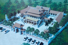 Phối cảnh tổng thể chùa Phúc Diên, thôn Đông Trụ, xã Quỳnh Minh, huyện Quỳnh Phụ, tỉnh Thái Bình