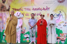 Đại đức Thích Minh Chánh, trụ trì chùa Linh Thứu phát biểu