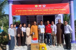 Niệm Phật đường Phước Điền trao tặng nhà tình thương cho hộ nghèo