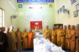 Tiền Giang: Ban Trị sự Phật giáo tỉnh Tiền Giang thăm, chúc Tết đến Tăng Ni thị xã Gò Công