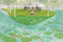 Không gian tĩnh trong đồ án “On the floating leaves” giải vàng của Hội đồng Kiến trúc sư Khu vực Châu Á tổ chức năm 2021 - Ảnh: NVCC