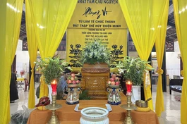 Kim quan cố Thượng tọa Thích Đạo An được tôn trí tại chùa Tân Hòa (TT.Cái Tàu Hạ, H.Châu Thành, Đồng Tháp) 