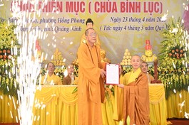 Quảng Ninh: Lễ trao quyết định bổ nhiệm trụ trì chùa Thiên Mục đến Đại đức Thích Minh Thịnh