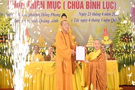 Quảng Ninh: Lễ trao quyết định bổ nhiệm trụ trì chùa Thiên Mục đến Đại đức Thích Minh Thịnh