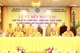 Lễ ký kết hợp tác lan tỏa các đề án diễn ra tại chùa Diệc (TP.Vinh)