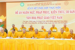 Lễ ký kết phối hợp thực hiện 4 đề án giữa Ban Văn hóa T.Ư với đại diện lãnh đạo Ban Trị sự GHPGVN 11 tỉnh phía Bắc 