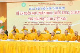Lễ ký kết phối hợp thực hiện 4 đề án giữa Ban Văn hóa T.Ư với đại diện lãnh đạo Ban Trị sự GHPGVN 11 tỉnh phía Bắc 