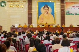 Khóa tu Ngày an lạc lần thứ 45 với chủ đề “Vu lan và đạo làm con” tại Việt Nam Quốc Tự, với sự tham dự của gần 400 Phật tử vào ngày 3-9 vừa qua - Ảnh: Như Danh/BGN