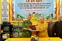 Bình Định: Ban Trị sự GHPGVN H.Phù Mỹ ký kết phối hợp tuyên truyền an toàn giao thông