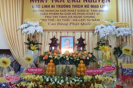 Giác linh đài cố Ni trưởng Thích nữ Mạo Liên tại tịnh xá Ngọc Chung