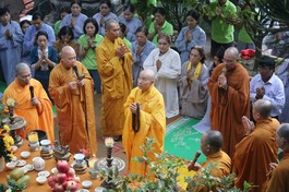 Chư tôn đức niêm hương bạch Phật, tụng kinh cầu nguyện