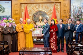 Đoàn Ban Trị sự GHPGVN tỉnh Thanh Hóa chúc Tết lãnh đạo Tỉnh ủy 