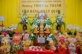 Giác linh đài Trưởng lão Hòa thượng Thích Thiện Thạnh tại chùa Long Hưng (Q.Tân Bình, TP.HCM)