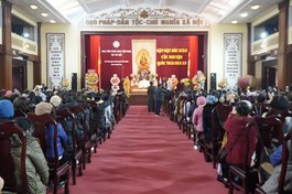 Quang cảnh buổi gặp mặt đầu năm Giáp Thìn - 2024 của Học viện Phật giáo VN tại Hà Nội