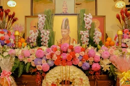 Di ảnh Hòa thượng Thích Hạnh Thu tại tổ đường chùa Phú Long (Q.Phú Nhuận, TP.HCM)