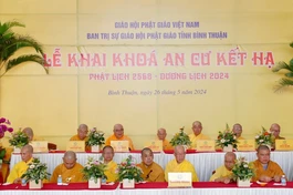 Chư tôn giáo phẩm chứng minh Lễ khai khóa An cư kiết hạ Phật lịch 2568 tại Tòng Lâm Vạn Thiện