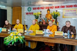 Ban Trị sự GHPGVN tỉnh Thanh Hóa tổ chức Hội nghị sơ kết Phật sự 6 tháng đầu năm 2024 tại chùa Đại Bi