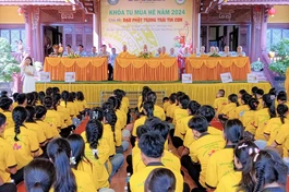 Khóa tu "Đạo Phật trong trái tim con" tại chùa Bửu Sơn diễn ra trong 2 ngày 2 và 3-7