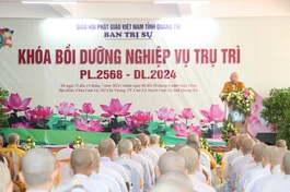 Hòa thượng Thích Thiện Tấn phát biểu khai mạc