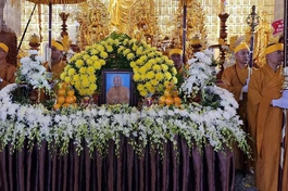 Giác linh đài Hòa thượng Thích Huệ Thành tại tổ đình Sắc tứ Quan Âm (P.4, TP.Cà Mau, tỉnh Cà Mau)