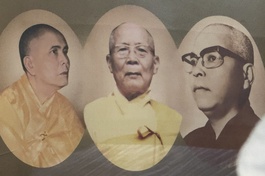 Chân dung chư vị Trưởng lão Hòa thượng Thích Thiện Siêu, Thích Trí Quang và Thích Thiện Minh tại tổ đình Từ Đàm (Huế)