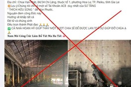 Mạo danh chùa Vạn Phật (Gia Lai) kêu gọi quyên góp sau trận hỏa hoạn