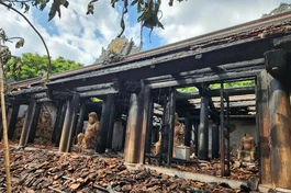 Kết cấu chùa Phổ Quang không còn khả năng chịu lực - Ảnh: Cục Di sản văn hóa cung cấp