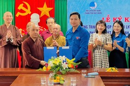 Ban Trị sự GHPGVN TP.Quy Nhơn và Hội Liên hiệp Thanh niên VN thành phố ký kết chương trình phối hợp giai đoạn 2024-2026.