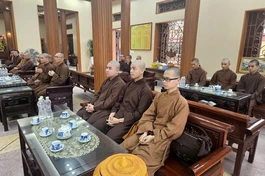 Các giới tử phát nguyện thọ giới tham dự kỳ khảo hạch tại chùa Thánh Long