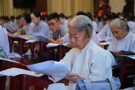 Phật tử Diệu Từ, 87 tuổi đến từ Q.Tân Bình - Ảnh: Trung Thắng