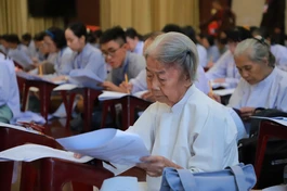 Phật tử Diệu Từ, 87 tuổi đến từ Q.Tân Bình - Ảnh: Trung Thắng