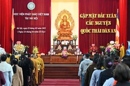 Buổi gặp mặt đầu Xuân Ất Tỵ, cầu nguyện quốc thái dân an của Hội đồng Điều hành, Ban Bảo trợ học đường Học viện Phật giáo VN tại Hà Nội