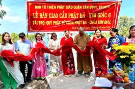 Ban Từ thiện xã hội Phật giáo Q.Tân Bình bàn giao 4 cây cầu tại tỉnh Cà Mau