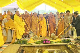 Chính thức đặt đá khởi công xây dựng chánh điện chùa Phước Mỹ