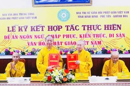 Ký kết hợp tác giữa Ban Văn hóa T.Ư và Ban Trị sự GHPGVN tỉnh Bình Định