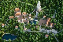 Phối cảnh tổng thể chùa Long Đàm sau khi hoàn thành