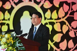 Chủ tịch nước Lương Cường phát biểu tại phiên khai mạc Đại lễ Vesak Liên Hiệp Quốc 2025, sáng nay, 6-5 