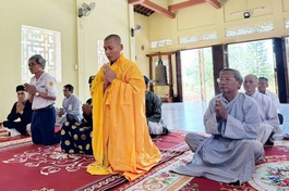 Đại đức Thích Nhật Mỹ về trú xứ chùa Dương Lệ Văn để chăm lo Phật sự