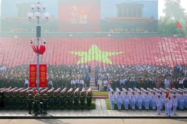 Nghi thức chào cờ trang trọng tại Quảng trường Ba Đình sáng 2-9 - Ảnh: Nhật Bắc