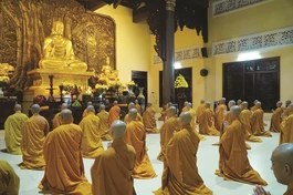 Thiền sinh thiền viện Trúc Lâm Trí Đức trong thời sám hối sáu căn - Ảnh: TV.TLTĐ