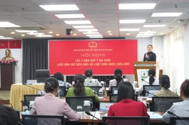 Phó Trưởng đoàn chuyên trách Đoàn đại biểu Quốc hội TP.HCM Huỳnh Thị Phúc phát biểu khai mạc hội nghị - Ảnh: YC