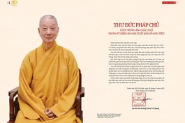 Thư Đức Pháp chủ chúc mừng Báo Giác Ngộ nhân Kỷ niệm 50 năm xuất bản số đầu tiên