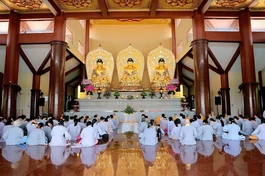 Khóa tu Ngày an lạc được tổ chức định kỳ vào Chủ nhật tuần thứ 3 mỗi tháng tại chùa Thanh Tâm