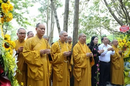 Chư tôn đức, đại biểu dâng hương tưởng niệm tại Di tích lịch sử quốc gia hang Hỏa Tiễn (P.Hoàng Mai, Nghệ An)